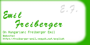 emil freiberger business card